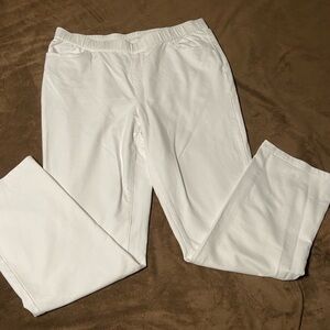 White Straight-Leg Pants D & Co size 16